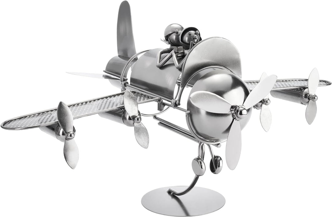 BRUBAKER Flaschenhalter Paar im Flieger Metall Skulptur Geschenk mit