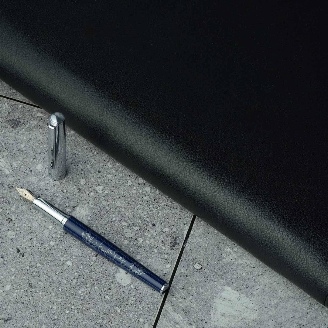 Hörner TERRA- Hochwertiger Füllfederhalter Blau I Premium Geschenkbox I Tinte in Schwarz I Luxus Des