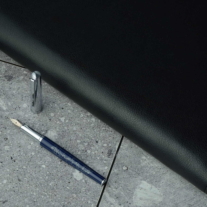 Hörner TERRA- Hochwertiger Füllfederhalter Blau I Premium Geschenkbox I Tinte in Schwarz I Luxus Des