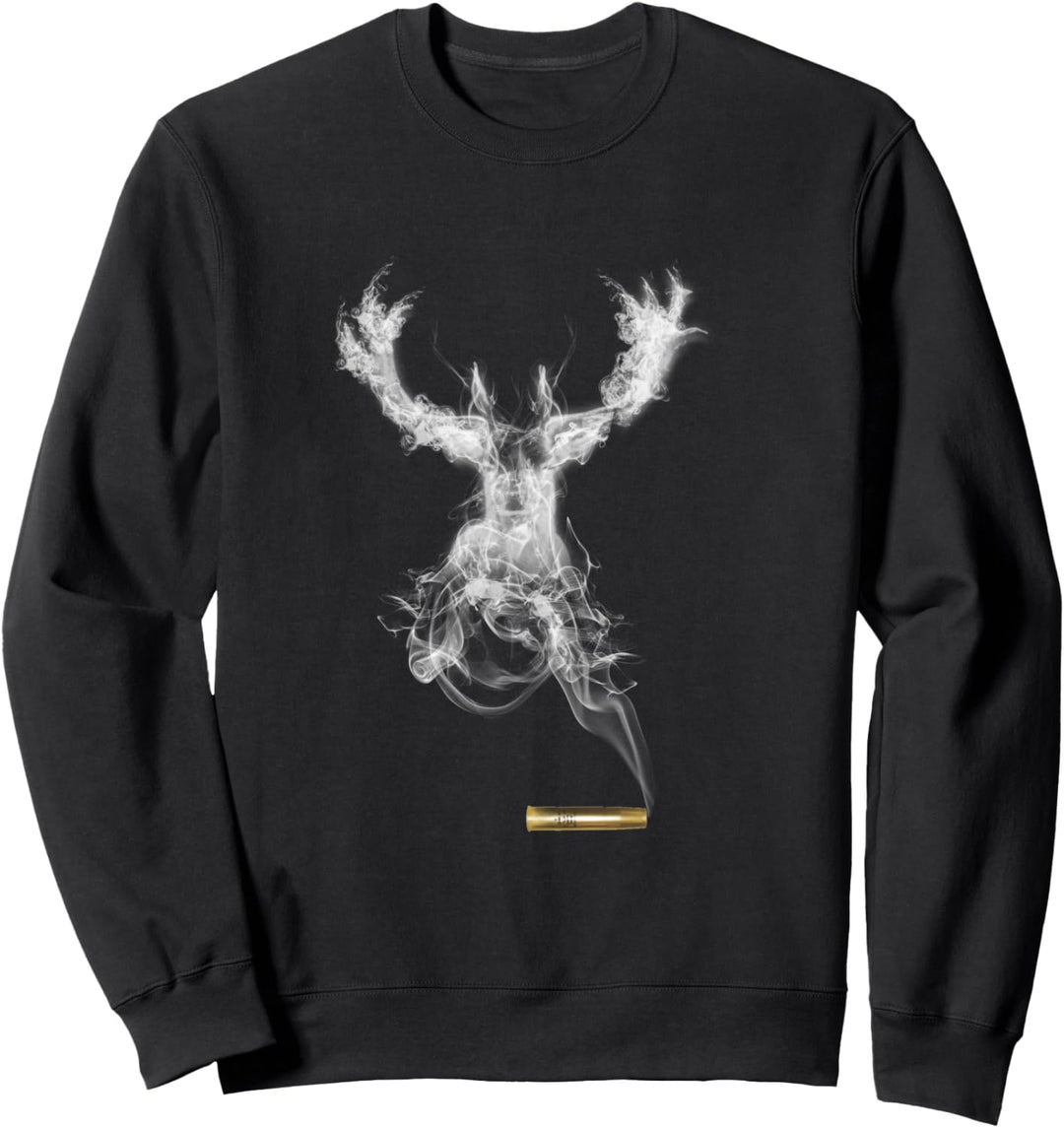 Hirschkopf mit Kugel rauchmachender Hirschgesicht Sweatshirt