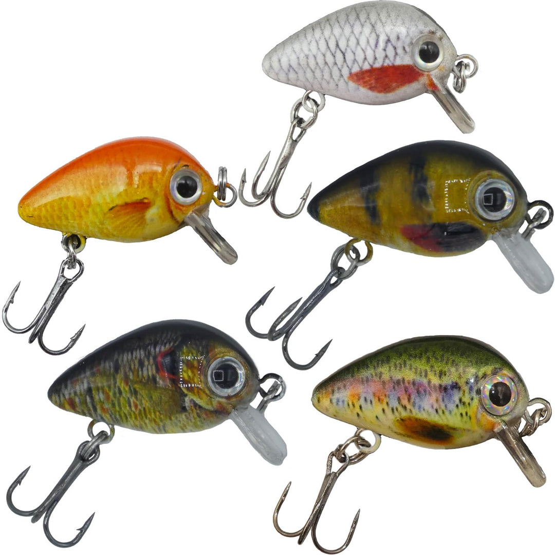 mini Wobbler Set 5 Wobbler (2,5cm 1,5g schwimmend Lauftiefe: 0,6m-1 m) zum Forellen Angeln oder als