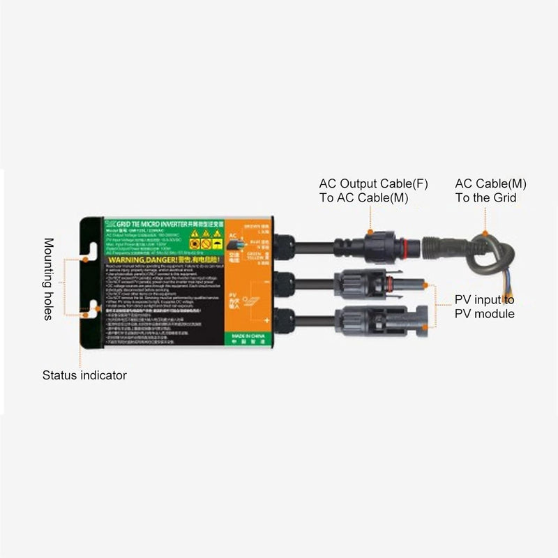 BuyWeek Grid Tie Inverter, 180W 230V Solar Micro Wechselrichter 10,8V bis 30V DC Eingang zu AC 180V