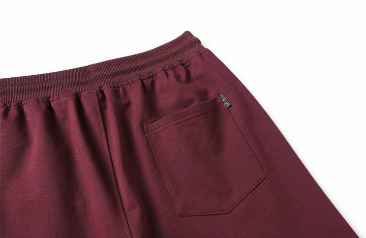JustSun Herren Shorts Kurze Sporthose Baumwolle Stretchstoff mit Reissverschluss S Rot, S Rot