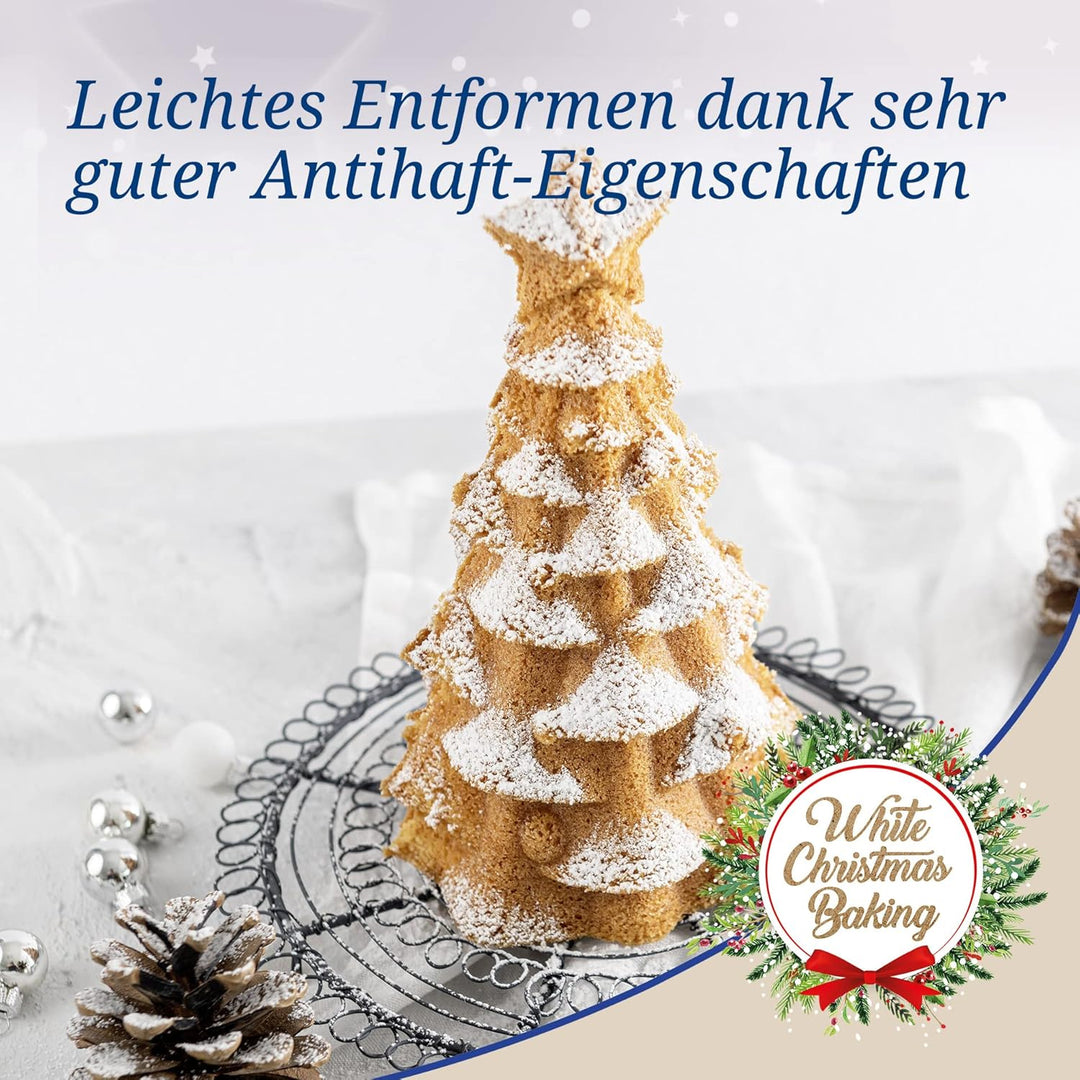 Dr. Oetker Motivbackform Tannenbaum White Christmas Baking, für Weihnachten, Tannenbaumform mit Anti
