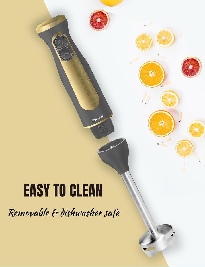 Bestron Stabmixer, Pürierstab mit 2 Geschwindigkeitsstufen &amp; ergonomischer Handgriff, inkl. Turbofun