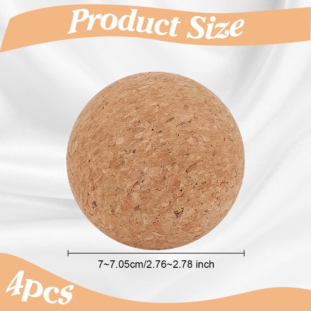 OLYCRAFT 4 Stück 7 cm Weinkorkenkugel Holzkorkenkugel Stopper Für Weindekanter Karaffe Flasche Ersat