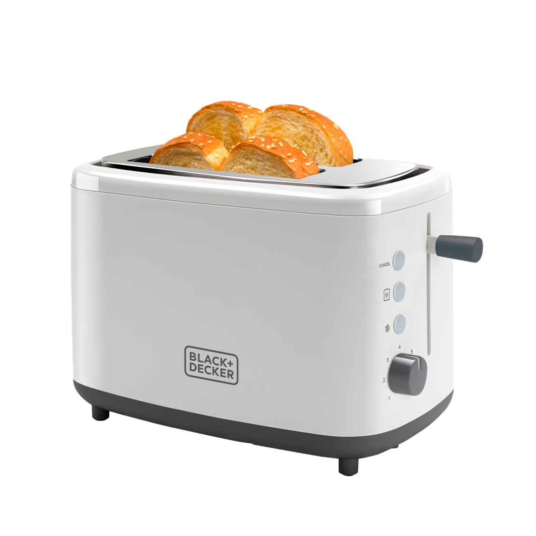Black+Decker + Decker BXTO820E - Toaster 820W. 2 breite Toastschlitze. 7 Röstgradstufen. Automatisch