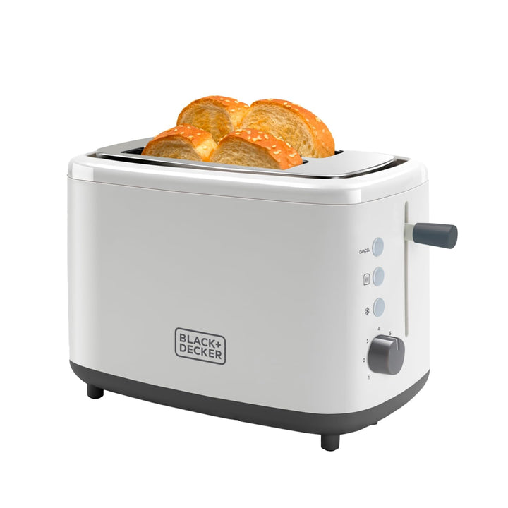 Black+Decker + Decker BXTO820E - Toaster 820W. 2 breite Toastschlitze. 7 Röstgradstufen. Automatisch