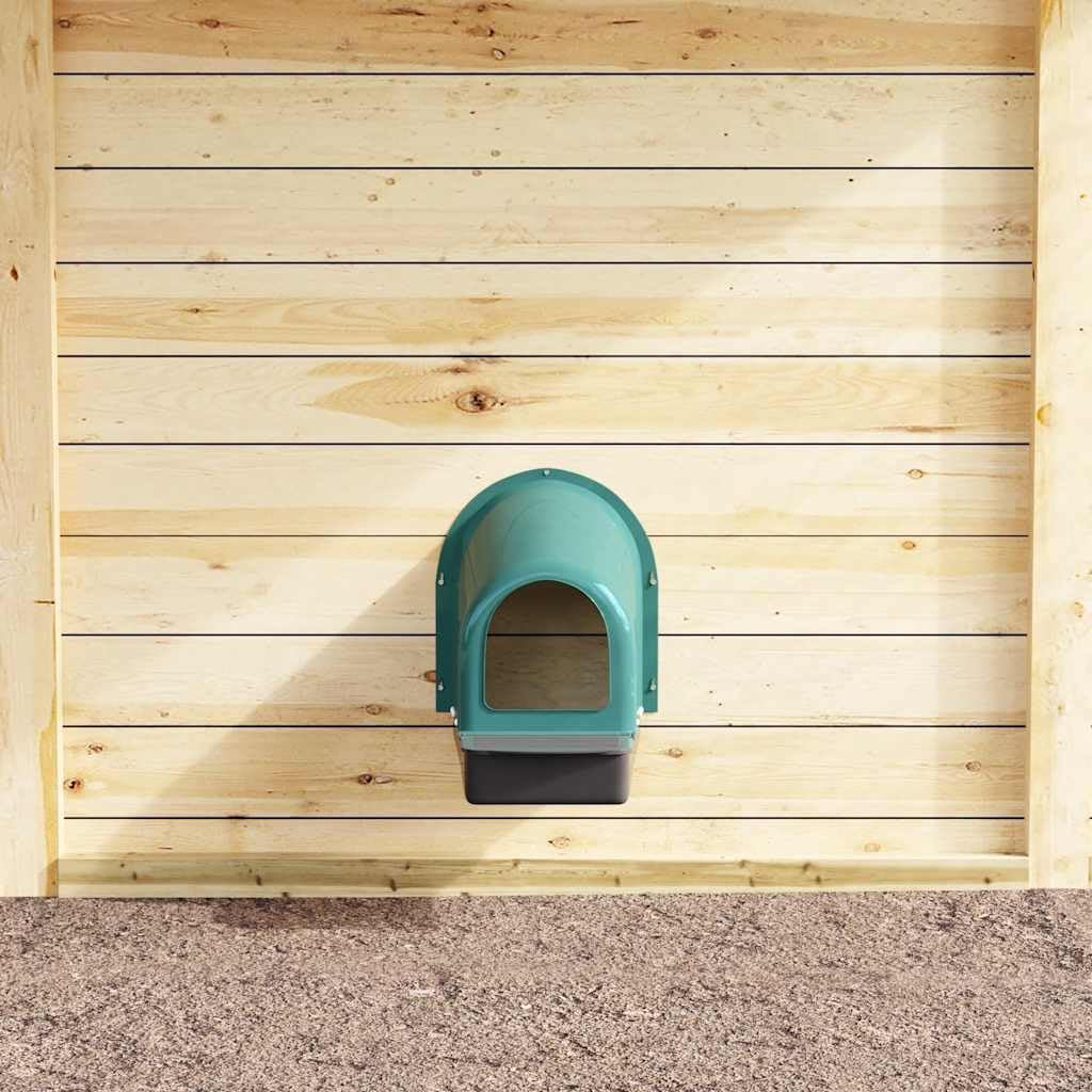 Hühnernistkästen 4 STK Dunkelgrün Kunststoff ABS 37x50x44,5 cm Wandmontiert mit Tablettdeckel und Mo