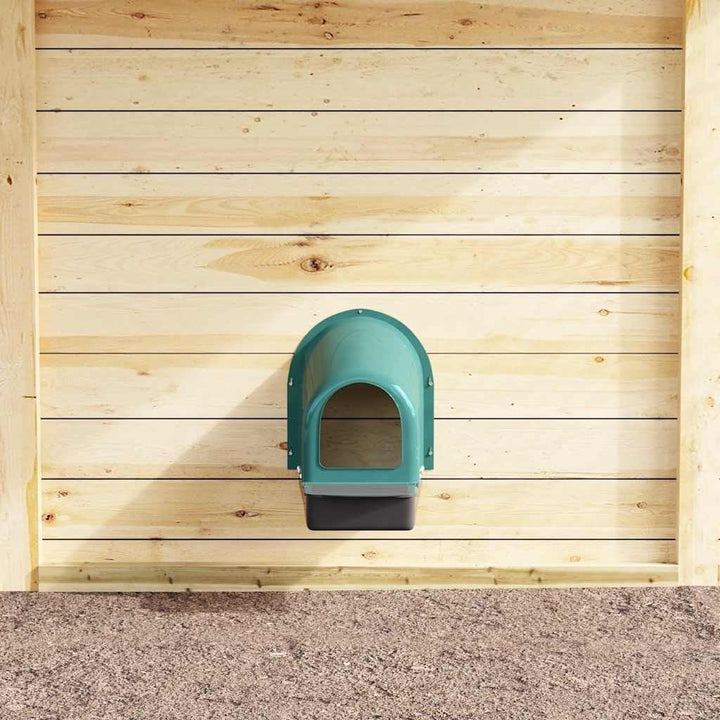Hühnernistkästen 4 STK Dunkelgrün Kunststoff ABS 37x50x44,5 cm Wandmontiert mit Tablettdeckel und Mo