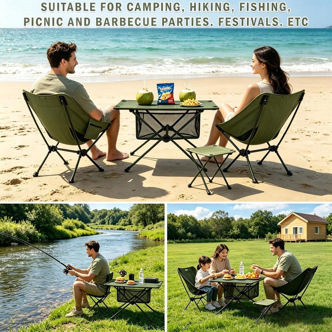 Camping Tisch Klappbar Faltbar Ultraleicht Outdoor Tisch, Höhenverstellbar mit Tragetasche und Netz