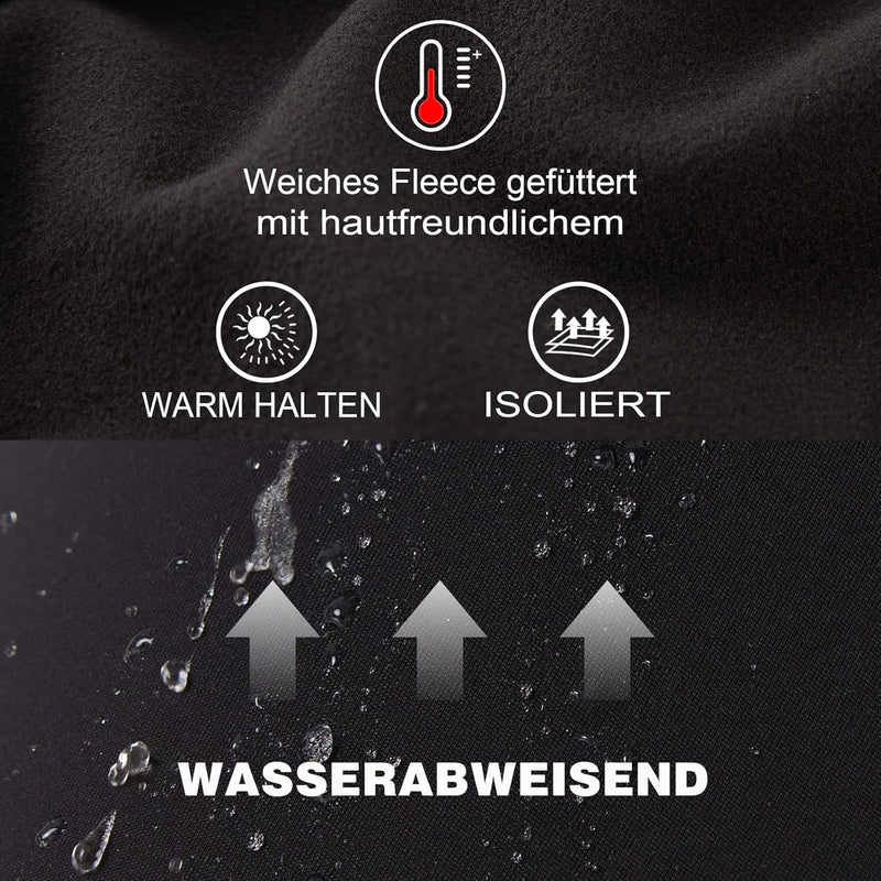 Thermo Leggings Damen Outdoor mit Fleece Gefütterte Leggins Taschen Hohe Taille Winter wasserdichte