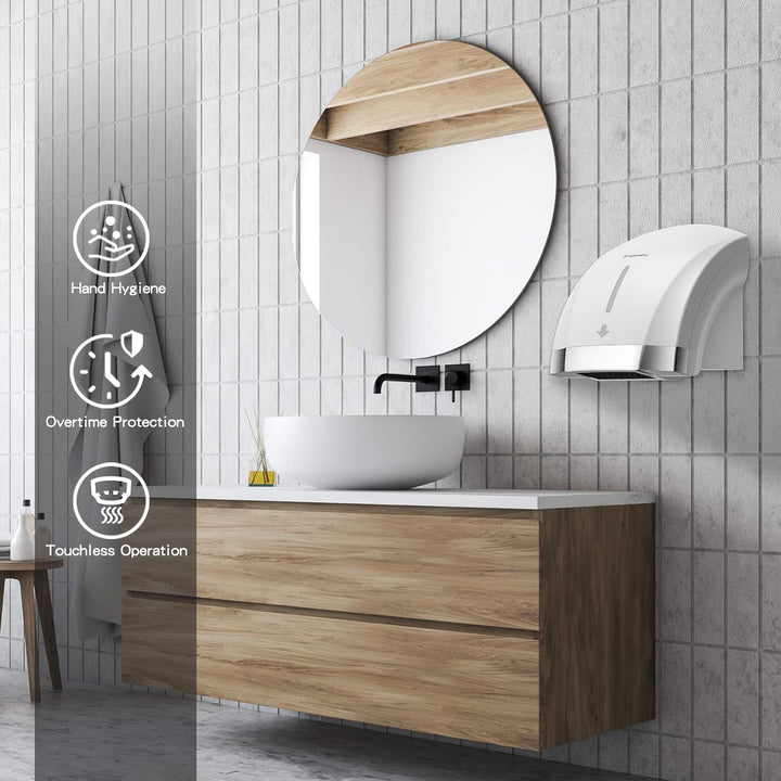 modunful Automatischer Warmluft-Händetrockner für Gewerbliche Toiletten, Föhn-Händetrockner Extra Le