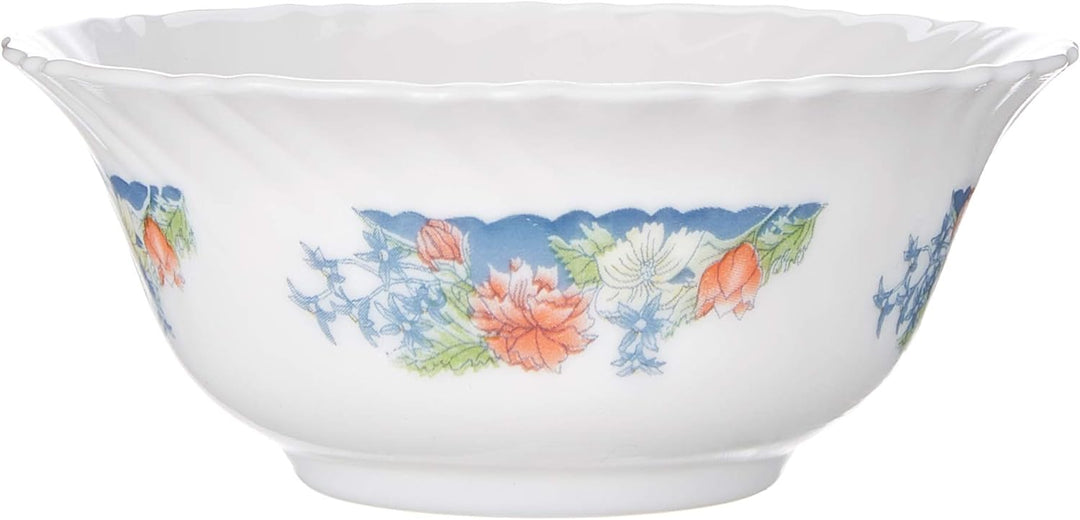 Dajar Tafelservice Florine 26 tlg. Arcopal, Glas, Weiss Rot Blau Gelb, 37 x 29 x 32 cm, Einheiten