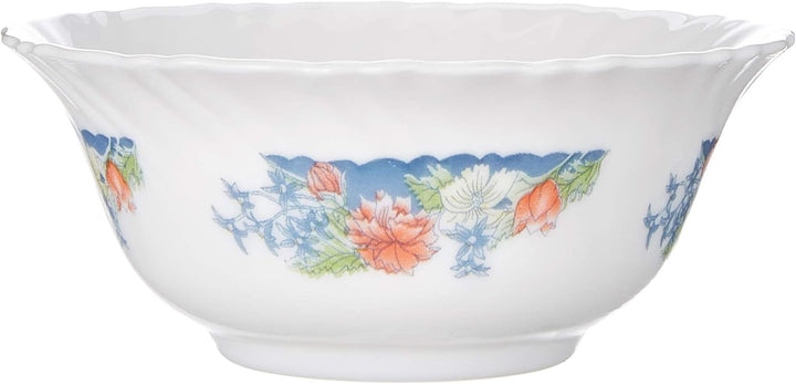 Dajar Tafelservice Florine 26 tlg. Arcopal, Glas, Weiss Rot Blau Gelb, 37 x 29 x 32 cm, Einheiten