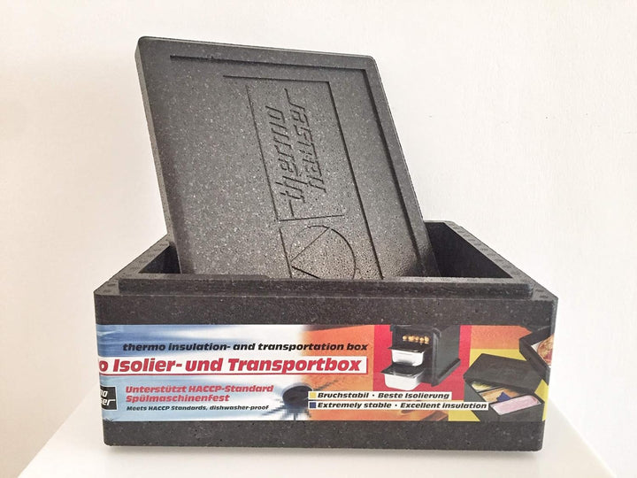thermohauser EPP-Thermobox GN 1/2 inklusive Deckel - 10 Liter Volumen - 39 x 33 x 18 cm, Schwarz, 10
