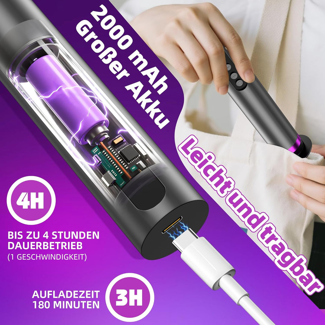 2 in 1 Elektrischer Hornhautentferner Fuss &amp; Hände - Wiederaufladbar | mit 20 Sandpapier-Aufsätzen,