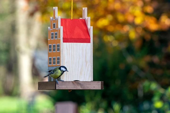 dobar® Green Label 27051FSCe Buntes Vogelfutterhaus Salzstrasse Hängend - Kleine Vogelvilla Multiple
