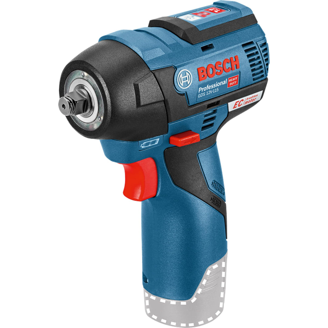 Bosch Professional 12V System Akku Drehschlagschrauber GDS 12V-115 (max. Drehmoment 115 Nm, Schlagza