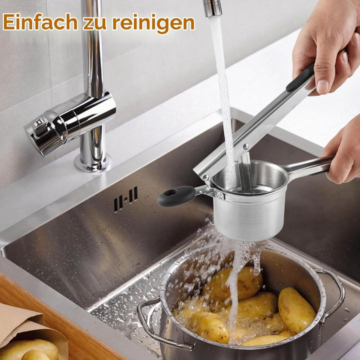 Kartoffelpresse Edelstahl Spätzlepresse mit 3 Lochscheiben Multifunktional Spaghettieispresse Kartof