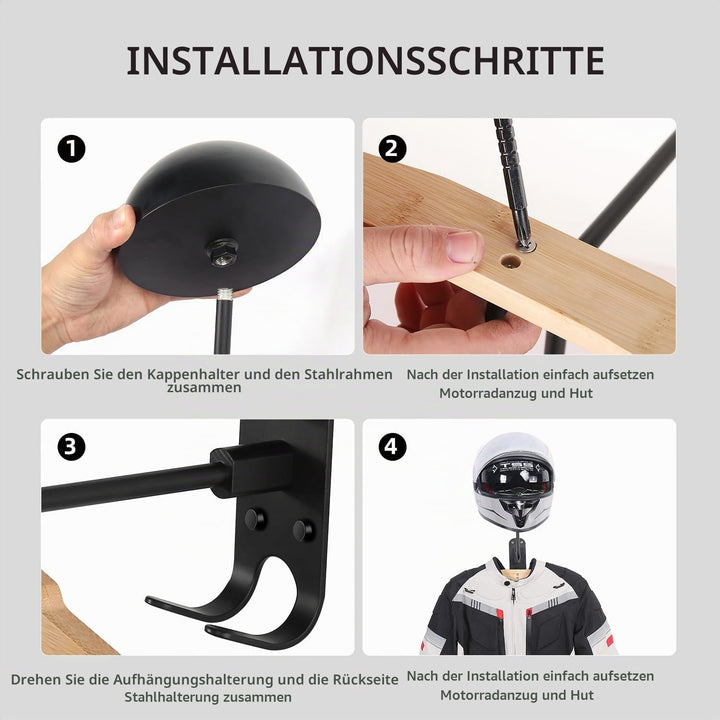 motofans Helmhalterung für Motorrad, Wandmontage, Motorradhelm, Huthalterung, aus Aluminiumlegierung