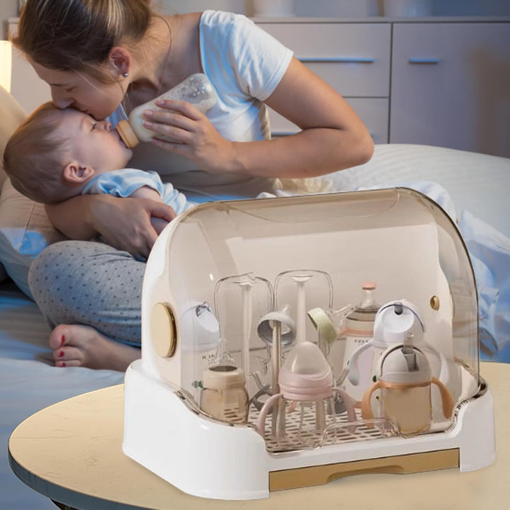 Babyflaschen Aufbewahrung - Baby Milchflaschen Trockenhalter Organizer,Staubdichte Tragbare Box Für