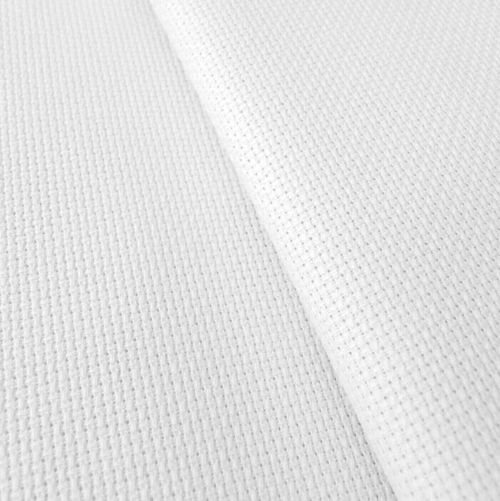 Aida Stern Zweigart 100% Baumwolle | 14 ct - 5,4 Stiche/cm | Ideal für Kreuzstichmuster (Weiss, 110x