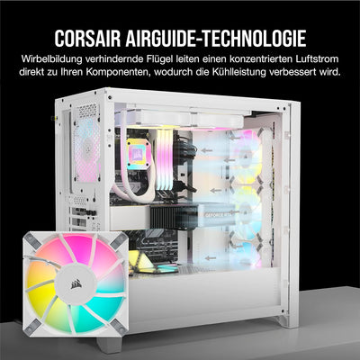 Corsair iCUE AF120 RGB ELITE 120mm PWM Dreifach-Lüfter-Kit - Acht RGB-LEDs Pro Lüfter - AirGuide-Tec