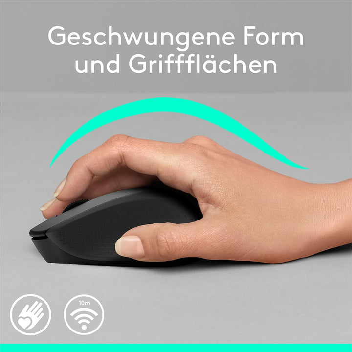 Logitech M280 Kabellose Maus, 2,4 GHz mit USB-Nano-Empfänger, 1000 DPI Optical Tracking, 3 Tasten, 1