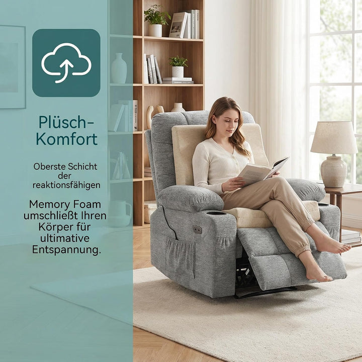 Shinnwa Memory Foam Fernsehsessel Sitzkissen mit Rückenkissen für ältere Menschen, 50x50x12.7CM Dual