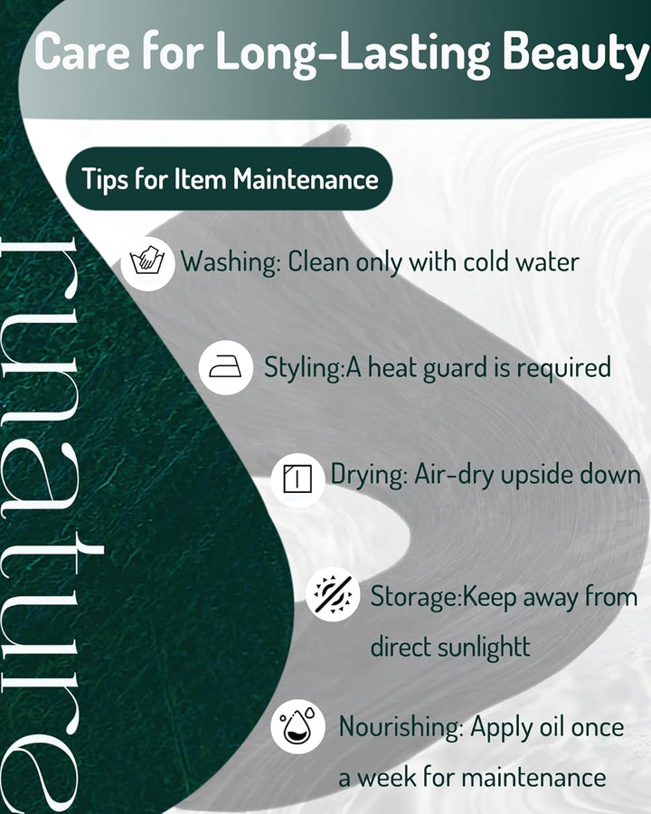 RUNATURE Extensions Echthaar Tressen Zum Einnähen Braun 50cm 100g Tressen Echthaar Extensions Ombre