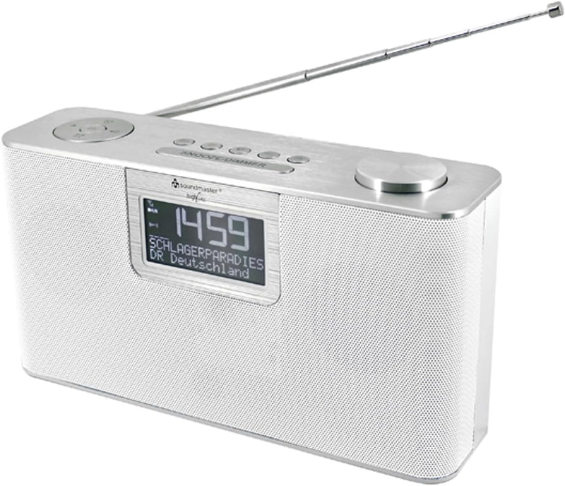 Soundmaster DAB700WE tragbares Radio DAB+ und UKW USB MP3 und Bluetooth Streaming Metallgehäuse weis