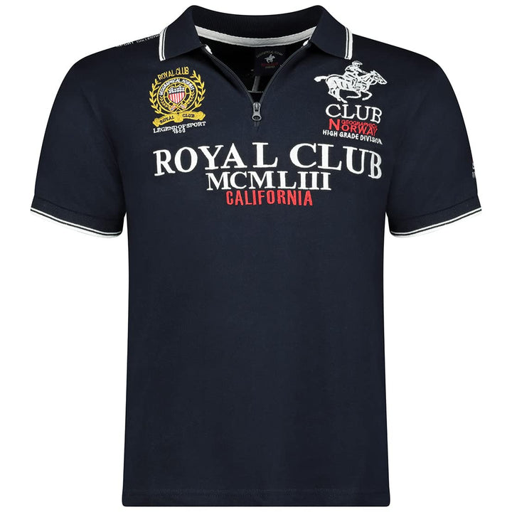 Geographical Norway KERATINE Men - Herren Classic Print Polo Shirt - Baumwolle Kurzarm Casual Zipped