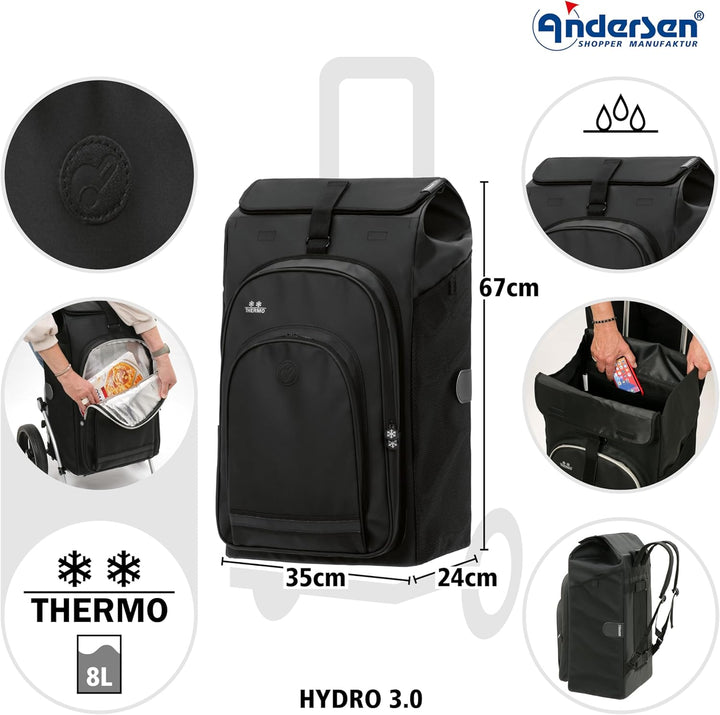 ANDERSEN Einkaufstrolley - Royal Shopper Hydro 3.0 schwarz 62 L Bike, Einkaufsroller, Rucksack, Ther