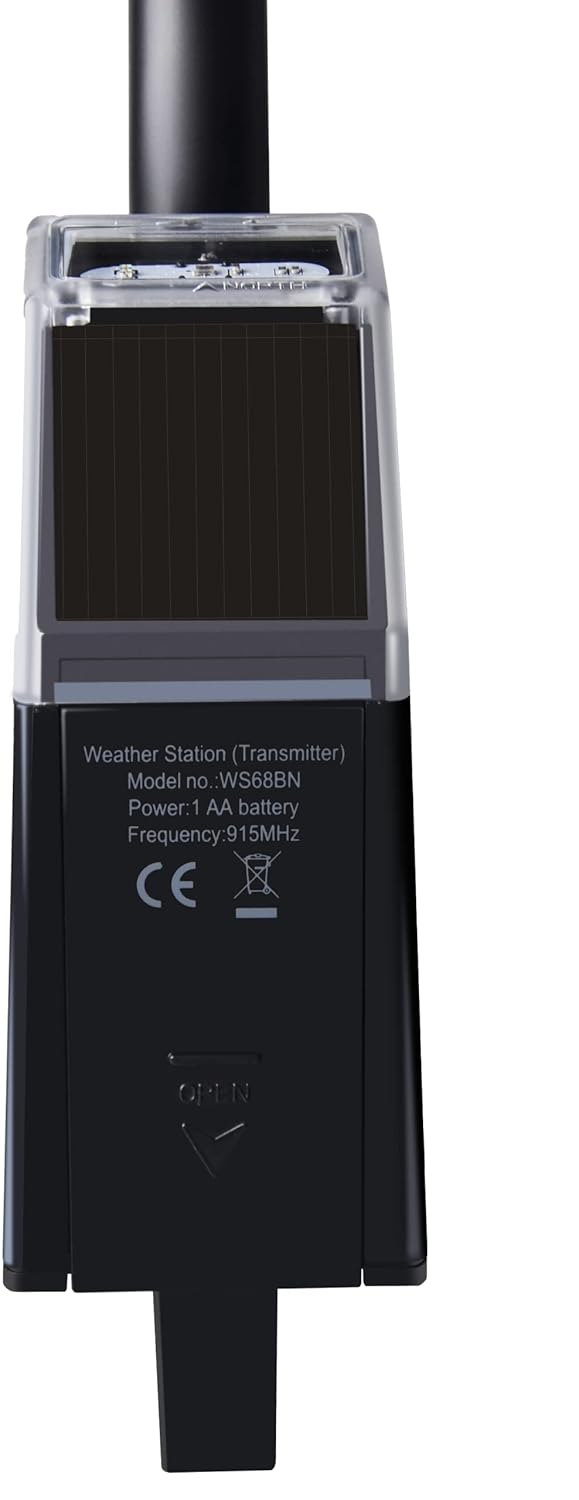 ECOWITT Wetterstation, drahtloser Anemometer, solarbetriebener Windgeschwindigkeits- und Richtungsse