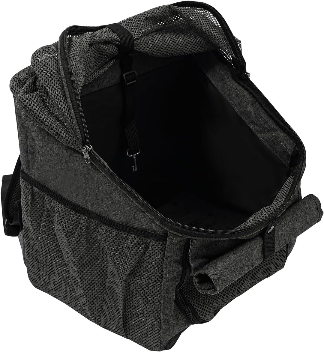 Fahrradtasche für Haustiere 2in1, Hundekorb Fahrrad Vorne &amp; Hund Rucksack, Faltbar, Grau, Bis 7,5kg