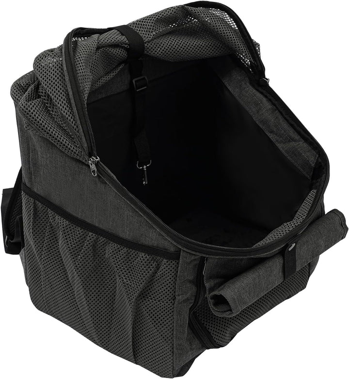 Fahrradtasche für Haustiere 2in1, Hundekorb Fahrrad Vorne &amp; Hund Rucksack, Faltbar, Grau, Bis 7,5kg