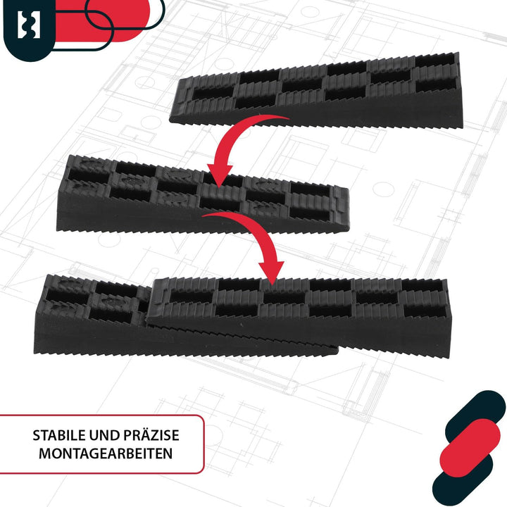 KOTARBAU® 250er Set Montagekeile Kunststoff 94 x 44 x 14 mm für Fenster Türen Türzarge Fensterrahmen