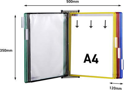 TARIFOLD 414219 - 2 Set Metall Sichttafelsystem mit 20 Sichttafeln A4 sortiert - Hohe Qualität und l
