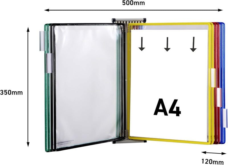 TARIFOLD 414219 - 2 Set Metall Sichttafelsystem mit 20 Sichttafeln A4 sortiert - Hohe Qualität und l