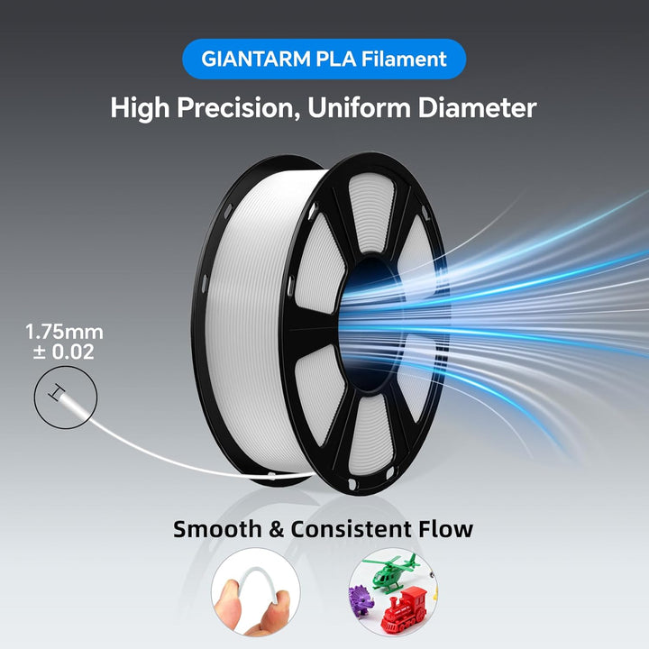 GIANTARM PLA Filament 1.75mm,3D Drucker Filament PLA 1kg,MaBgenauigkeit +/- 0,02mm,3D-Druckmateriali