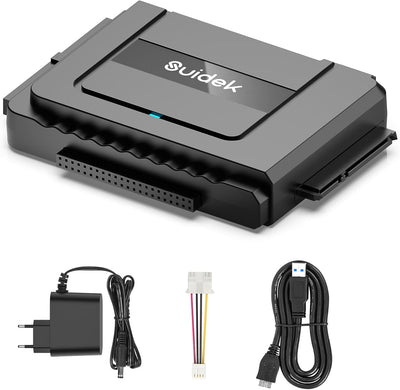 SUIDEK USB 3.0 zu SATA IDE Adapter, Externer IDE Festplatten Auslesen Adapter für universelle 2.5/35