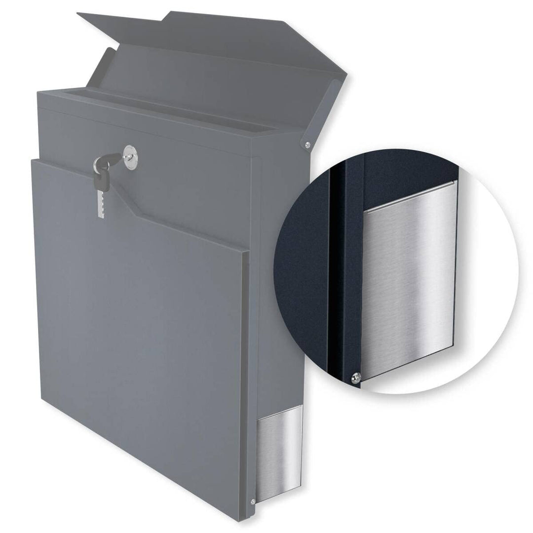 Metzler® Briefkasten Abdeckung für Zeitungsfach mit beidseitiger Nutzung und Selbstklebender Montage