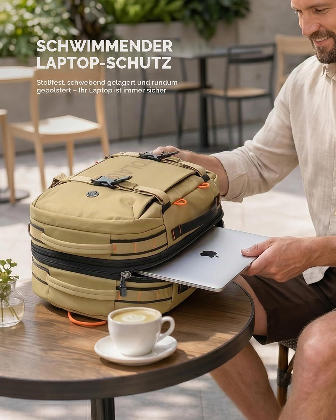 Tolaccea Reiserucksack, Handgepäck Rucksack Flugzeug, TSA-Freundlicher Laptop Rucksack 15,6 Zoll, Er