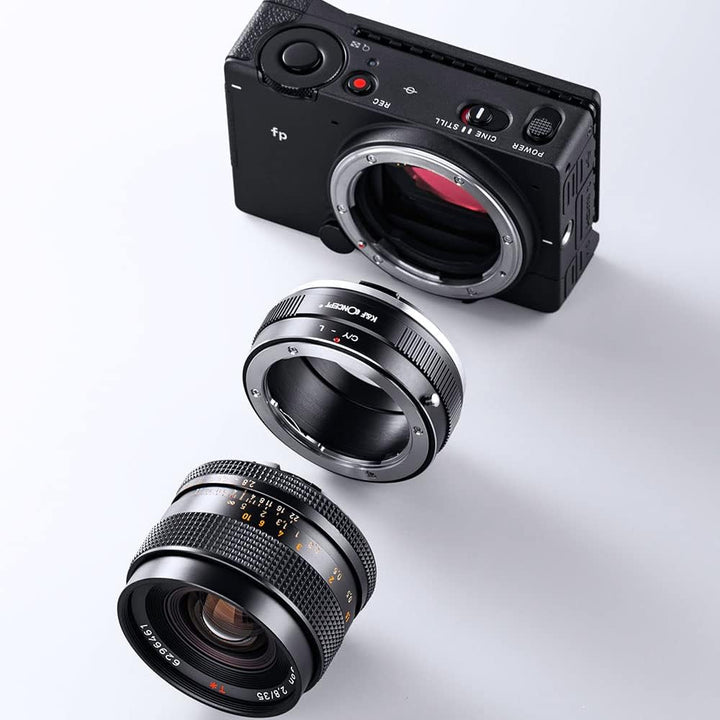 K&F Concept Objektivhalterungsadapter C/Y-L Manueller Fokus, kompatibel mit Contax/Yashica (C/Y)-Obj
