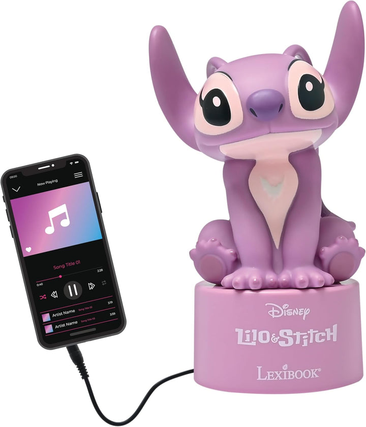 Lexibook, Disney Stitch, Angel Nachtlicht mit Lautsprecher, Farbwechsel, Weiches Licht, Batteriebetr