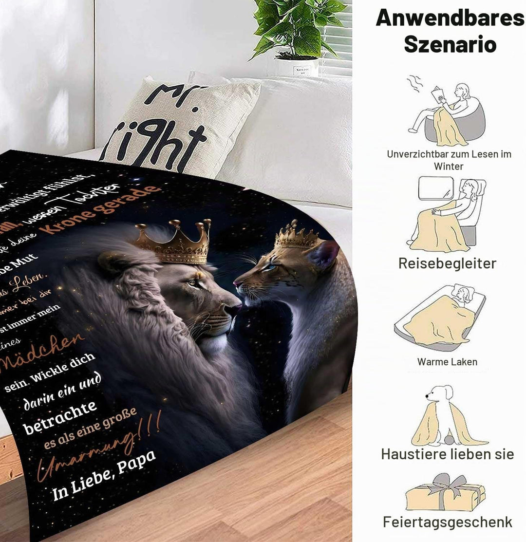 Kuscheldecke Flauschige Vater Tochter Deck, Personalisierte Geschenke Decke für Tochter von Papa, Su