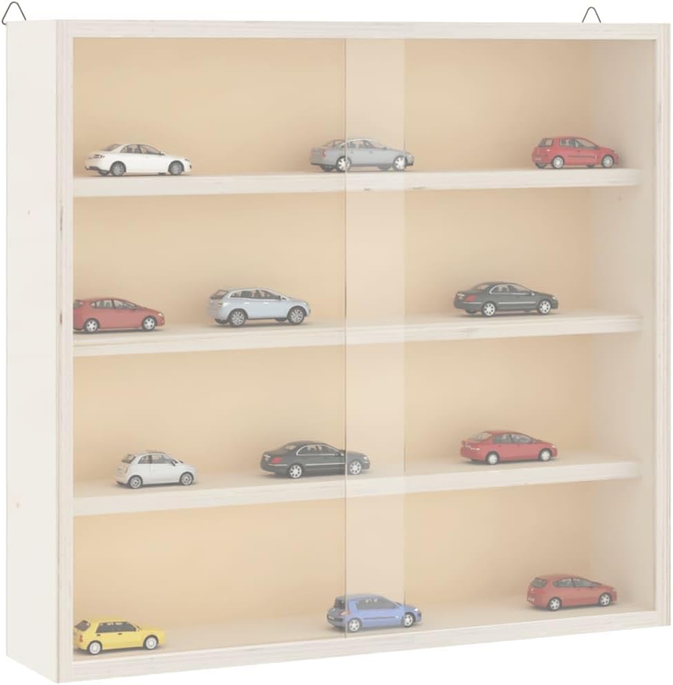 vidaXL Sammlervitrine aus Holz mit Türen, Wandvitrine für Wohnzimmer Esszimmer Schlafzimmer, Wandreg