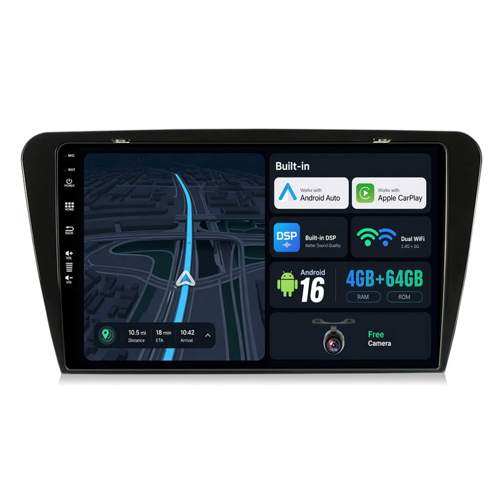 Android 15 IPS Autoradio Passt für Skoda Octavia (2014-2018) - Eingebautes CarPlay Android Auto - KO