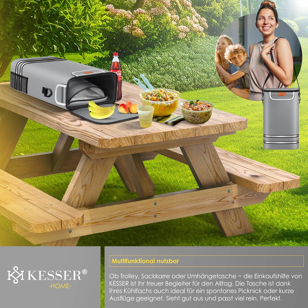 KESSER® Einkaufstrolley Treppensteiger mit Kühlfach klappbar mit 56L Kapazität und belastbar bis 50k